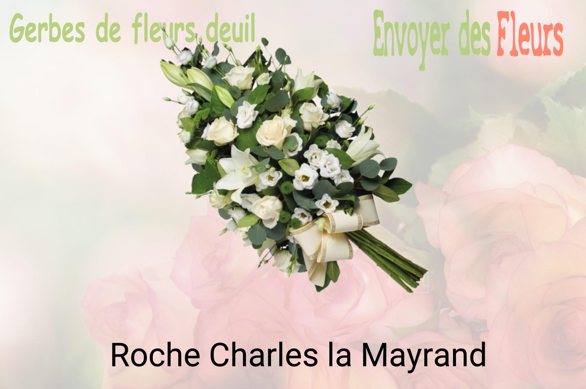 Gerbe de fleurs de deuil livrée à Roche-Charles-la-Mayrand
